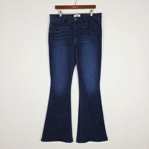 Paige High Rise Bell Canyon Jeans Size 32 Flare Stretch Denim Dark Wash